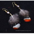 Hot sale natural indian feather earrings